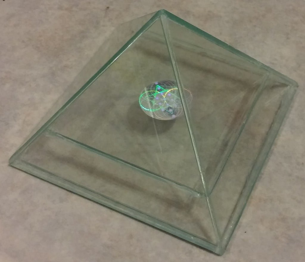 glass hologram pyramid