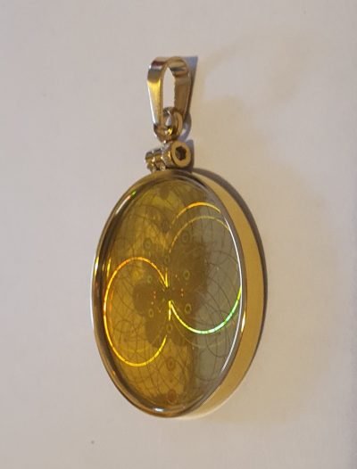stainless steel gold plated emf shield pendant