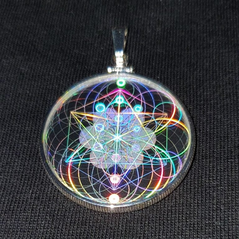 EMF Protection Pendant with Sacred Geometry Holograms